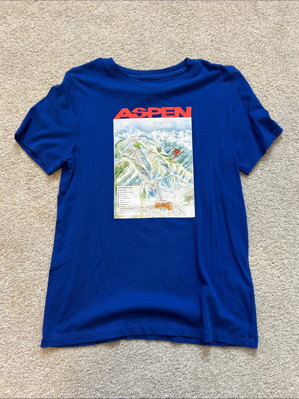 J.Crew Aspen Graphic Royal Blue Graphic Tee NWT Size Small